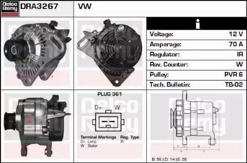 Remy DRA3267 - Генератор www.autospares.lv