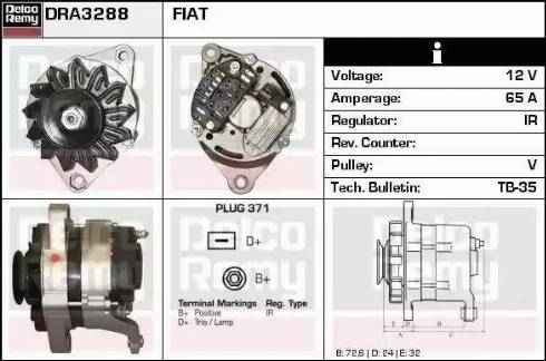 Remy DRA3288 - Генератор www.autospares.lv