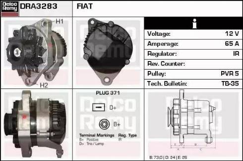 Remy DRA3283 - Генератор www.autospares.lv