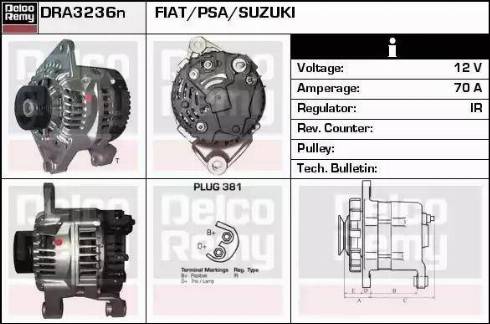 Remy DRA3236N - Генератор www.autospares.lv