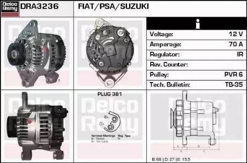 Remy DRA3236 - Alternator www.autospares.lv