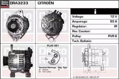 Remy DRA3233 - Alternator www.autospares.lv