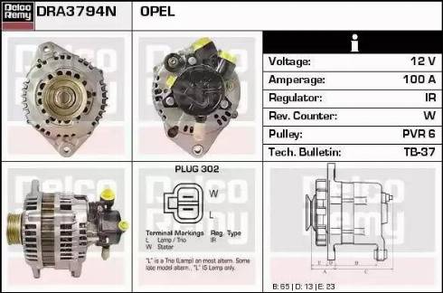 Remy DRA3794N - Alternator www.autospares.lv