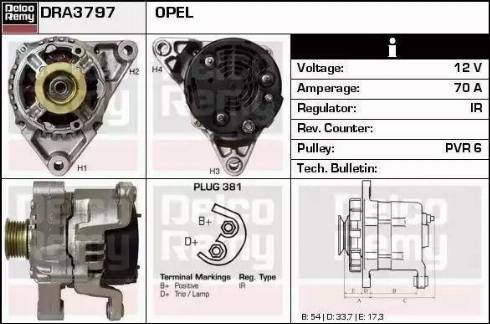 Remy DRA3797 - Генератор www.autospares.lv