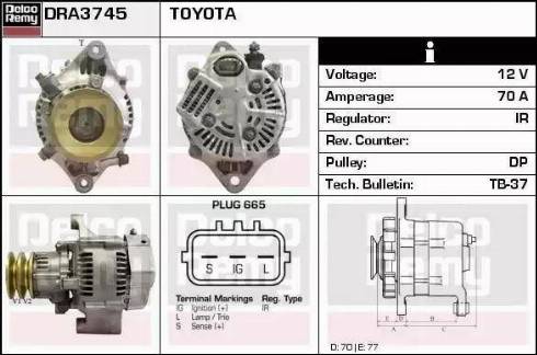 Remy DRA3745 - Ģenerators www.autospares.lv