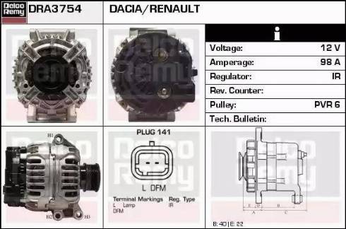 Remy DRA3754 - Ģenerators www.autospares.lv