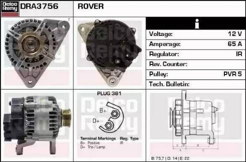 Remy DRA3756 - Ģenerators autospares.lv