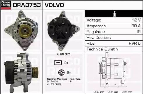 Remy DRA3753 - Alternator www.autospares.lv