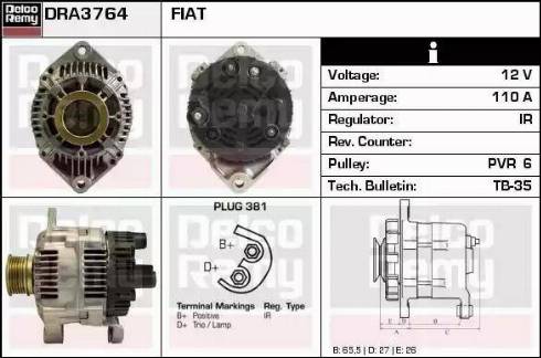 Remy DRA3764 - Ģenerators autospares.lv