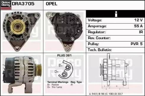 Remy DRA3705 - Alternator www.autospares.lv