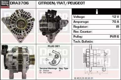 Remy DRA3706 - Ģenerators autospares.lv