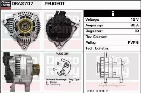 Remy DRA3707 - Ģenerators www.autospares.lv