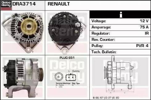 Remy DRA3714 - Ģenerators autospares.lv