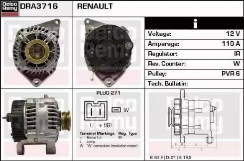 Remy DRA3716 - Ģenerators autospares.lv