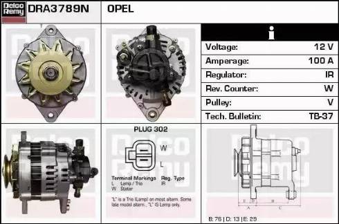 Remy DRA3789N - Генератор www.autospares.lv