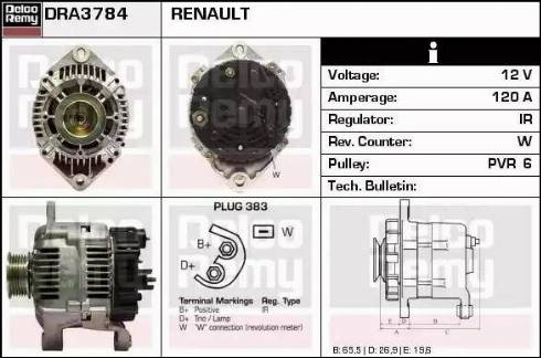 Remy DRA3784 - Alternator www.autospares.lv