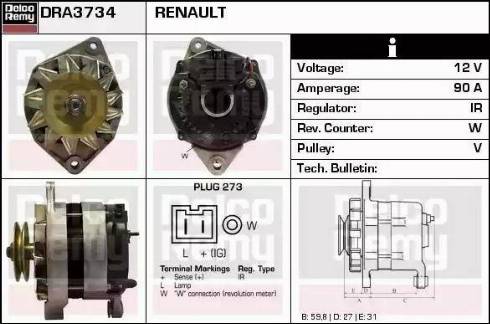 Remy DRA3734 - Ģenerators autospares.lv