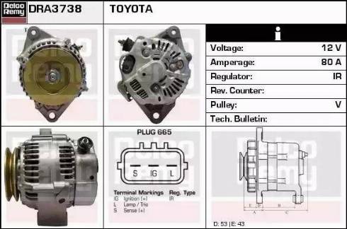 Remy DRA3738 - Ģenerators autospares.lv