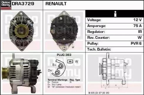 Remy DRA3729 - Ģenerators autospares.lv