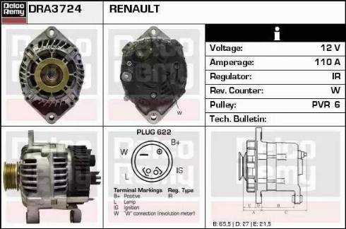 Remy DRA3724 - Ģenerators www.autospares.lv