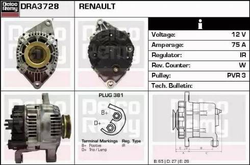 Remy DRA3728 - Ģenerators autospares.lv