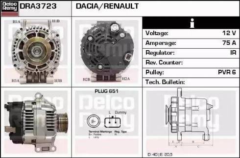 Remy DRA3723 - Alternator www.autospares.lv