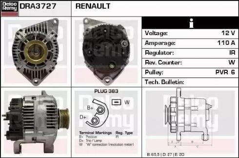 Remy DRA3727 - Ģenerators autospares.lv