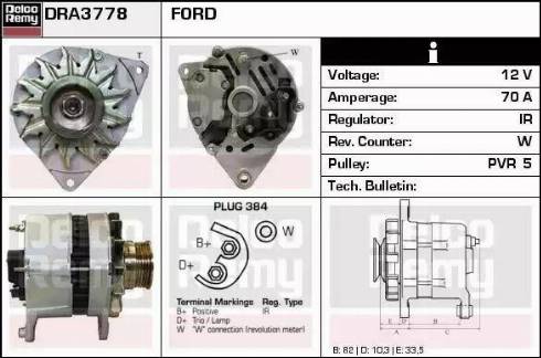 Remy DRA3778 - Ģenerators www.autospares.lv