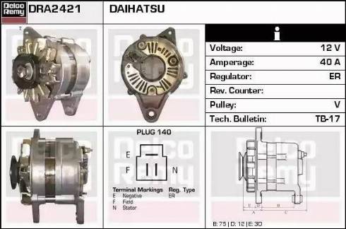 Remy DRA2421 - Генератор www.autospares.lv