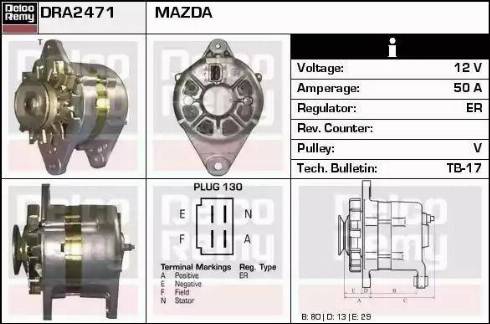 Remy DRA2471 - Генератор www.autospares.lv