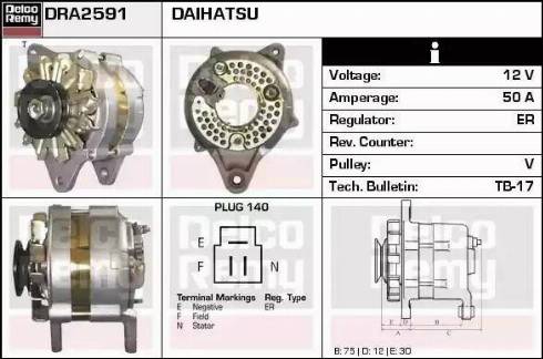 Remy DRA2591 - Генератор www.autospares.lv