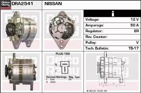 Remy DRA2541 - Alternator www.autospares.lv