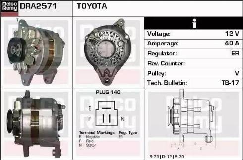 Remy DRA2571 - Ģenerators www.autospares.lv