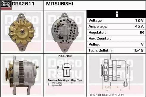 Remy DRA2611 - Генератор www.autospares.lv