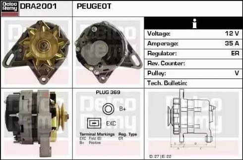 Remy DRA2001 - Alternator www.autospares.lv