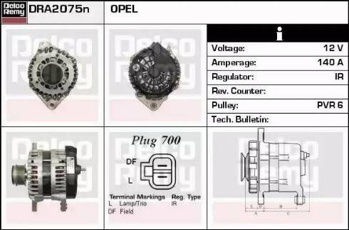 Remy DRA2075N - Alternator www.autospares.lv