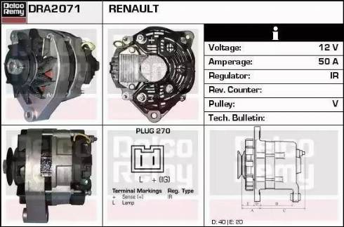 Remy DRA2071 - Alternator www.autospares.lv