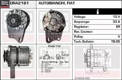 Remy DRA2161 - Ģenerators www.autospares.lv