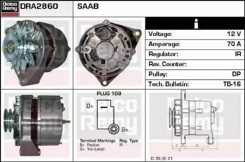 Remy DRA2860 - Генератор www.autospares.lv