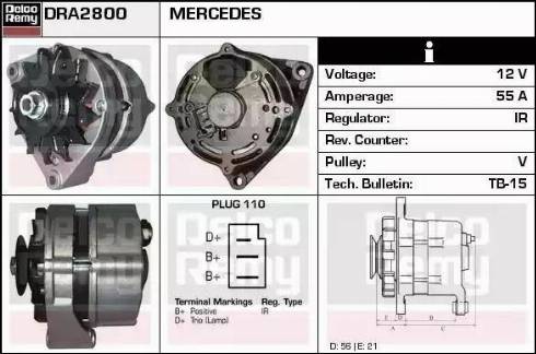 Remy DRA2800 - Генератор www.autospares.lv