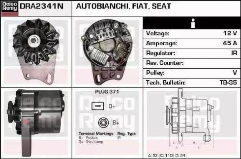 Remy DRA2341N - Генератор www.autospares.lv