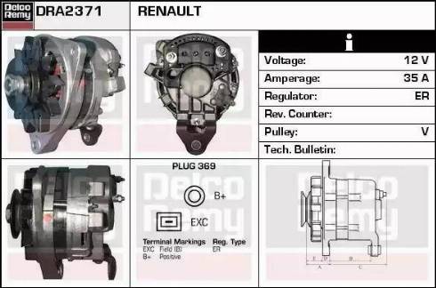 Remy DRA2371 - Ģenerators www.autospares.lv