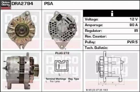 Remy DRA2794 - Ģenerators www.autospares.lv