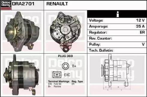 Remy DRA2701 - Alternator www.autospares.lv