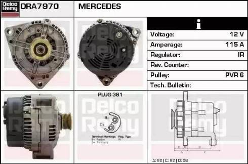 Remy DRA7970 - Генератор www.autospares.lv