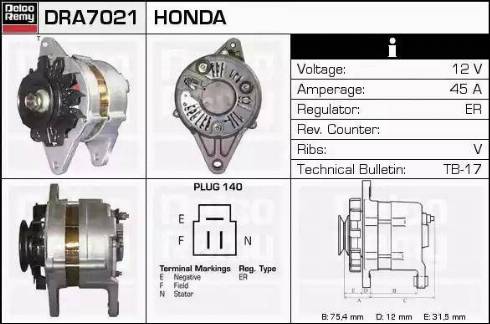 Remy DRA7021 - Ģenerators www.autospares.lv