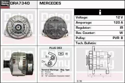 Remy DRA7340 - Генератор www.autospares.lv