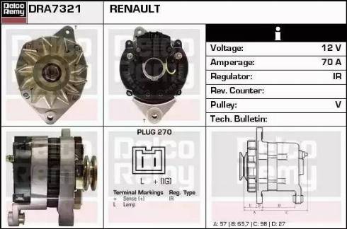 Remy DRA7321 - Ģenerators www.autospares.lv