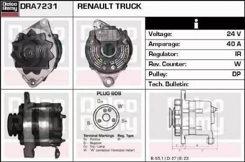 Remy DRA7231 - Генератор www.autospares.lv