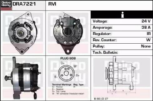 Remy DRA7221 - Генератор www.autospares.lv